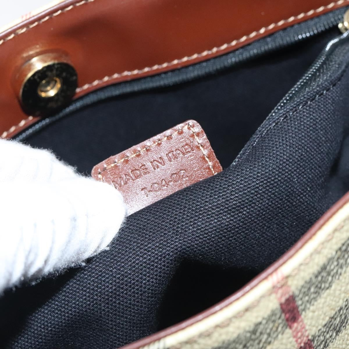 Burberry Top Handle Tote Haymarket Coated Canvas, BEIGE, PVC, Tote bag