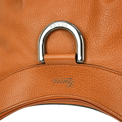 Gucci D Ring Hobo Leather, BROWN, LEATHER, Handbag