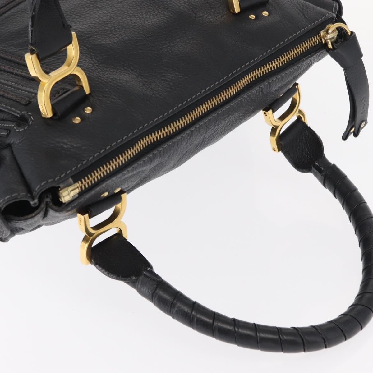 Chloe Marcie Satchel Leather, BLACK, LEATHER, Handbag