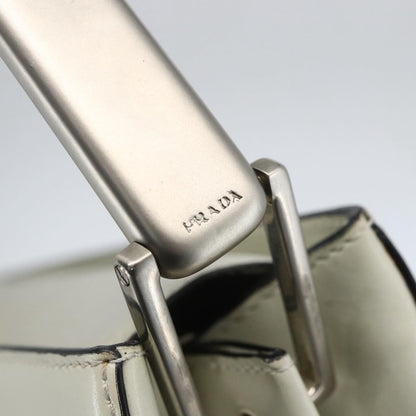 Prada Vintage Handbag Leather, WHITE, LEATHER, Handbag