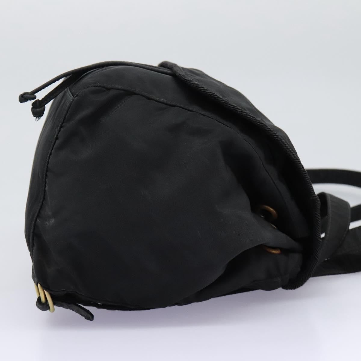 Prada Flap Drawstring Backpack Tessuto, BLACK, NYLON, Backpack