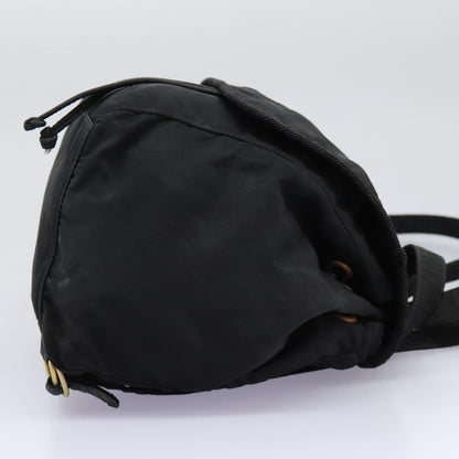 Prada Flap Drawstring Backpack Tessuto, BLACK, NYLON, Backpack