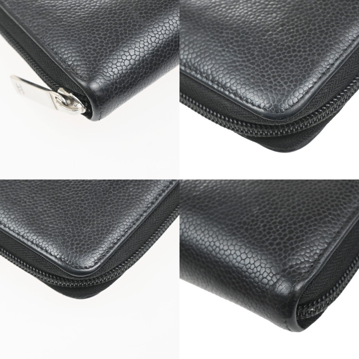 Chanel CC Zip Around Wallet Leather, Black, Leather, Wallet