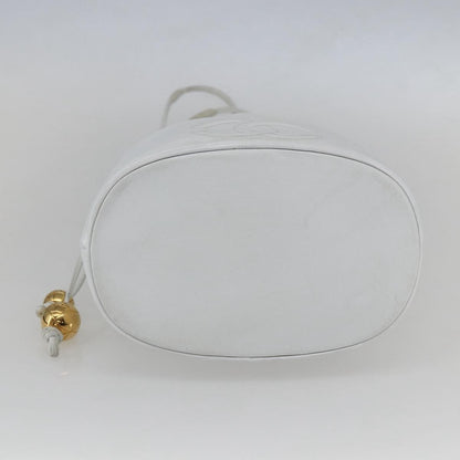 Chanel Vintage CC Drawstring Bucket Bag Caviar, WHITE, LEATHER, Shoulder bag