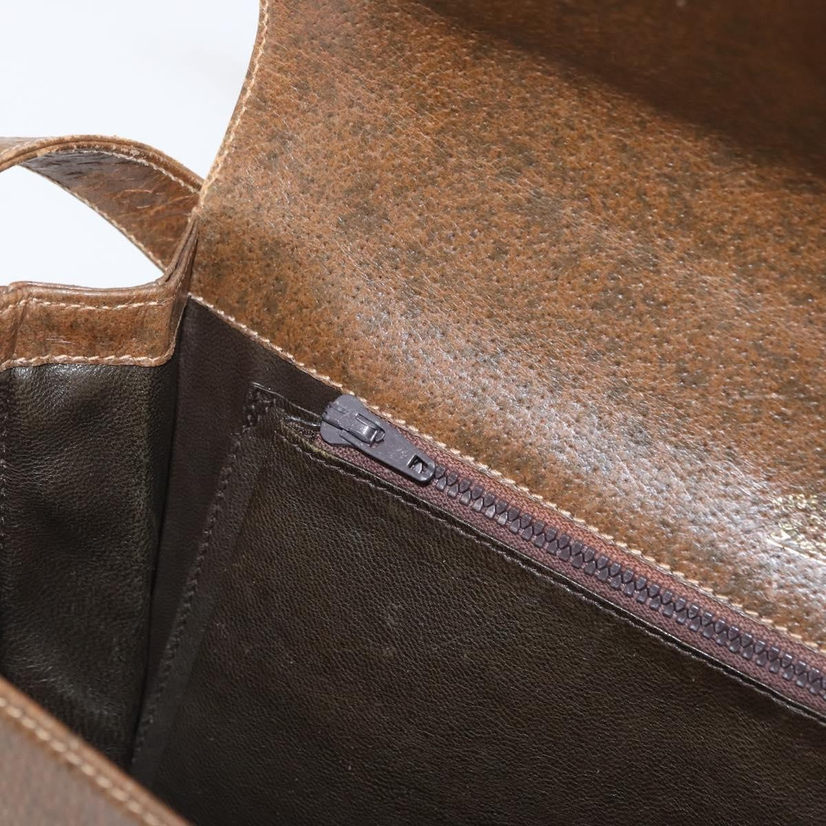 Gucci Vintage Flap Shoulder Bag Leather, BROWN, LEATHER, Shoulder bag