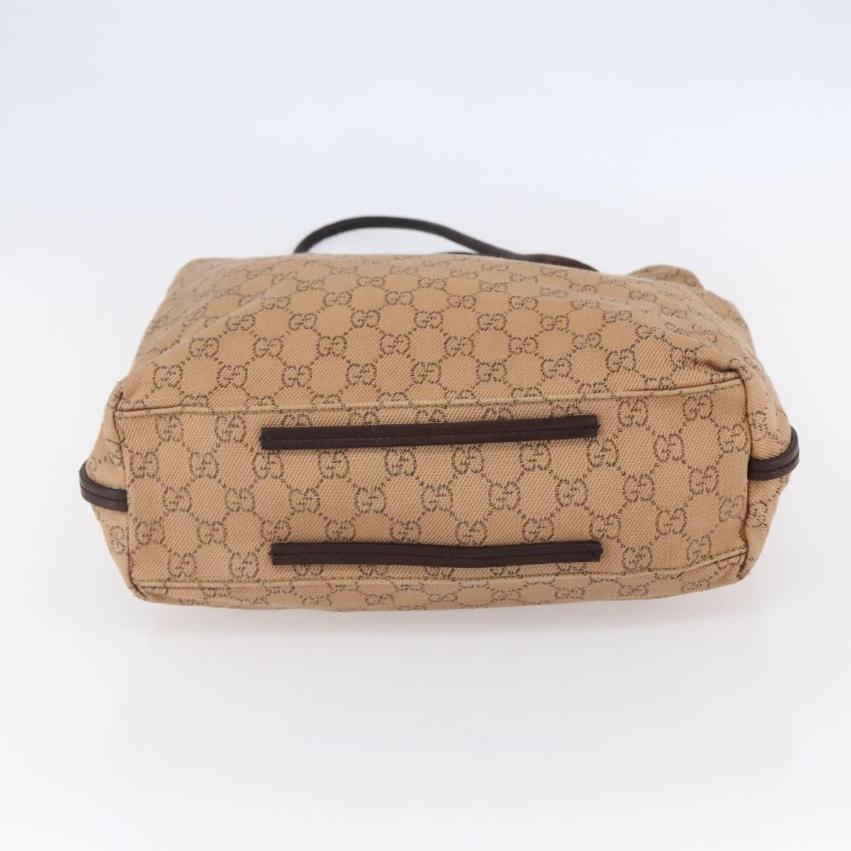 Gucci Vintage Open Shoulder Bag (Outlet) GG Canvas with Leather, BEIGE, CANVAS, Shoulder bag