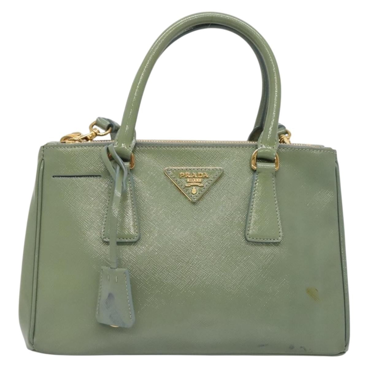 Prada Double Zip Lux Tote Saffiano Leather, GOLD, LEATHER, Handbag