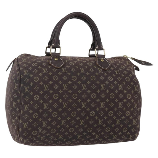 Louis Vuitton Speedy Handbag Mini Lin, BROWN, CANVAS, Handbag