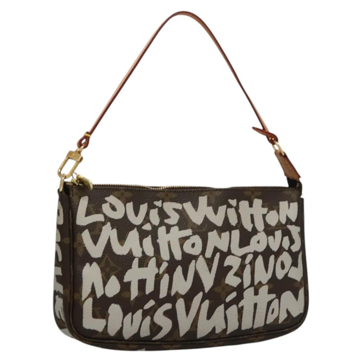 Louis Vuitton Pochette Accessoires Limited Edition Monogram Graffiti, WHITE, CANVAS, Clutche & pouche