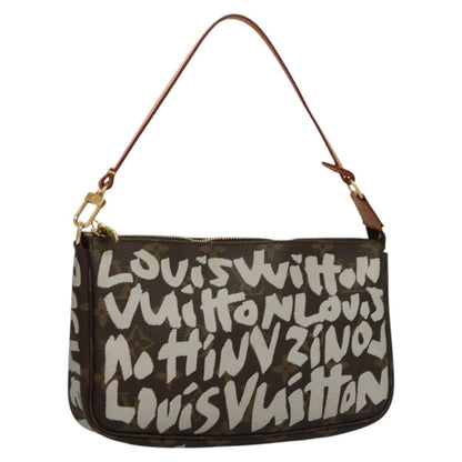 Louis Vuitton Pochette Accessoires Limited Edition Monogram Graffiti, WHITE, CANVAS, Clutche & pouche