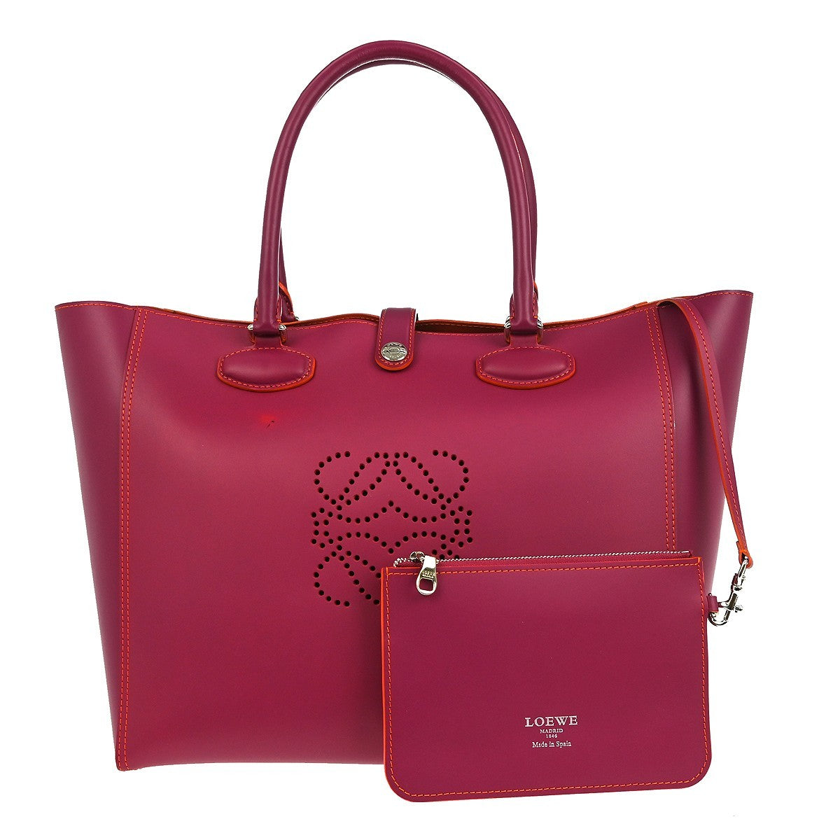 Loewe Leo Shopper Tote Leather, PINK, LEATHER, Tote bag