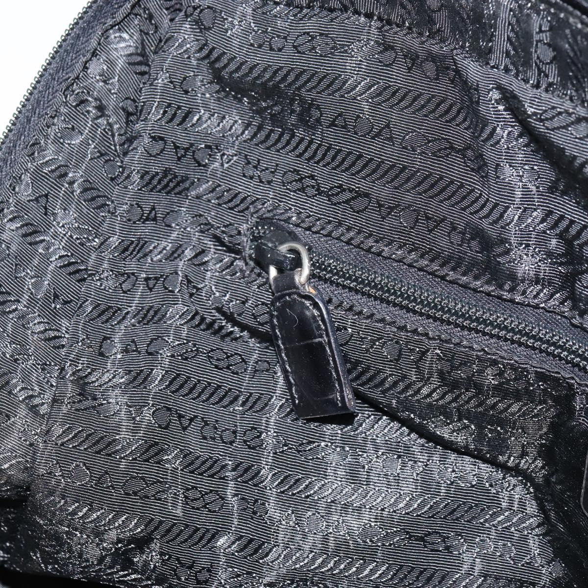Prada Vintage Shoulder Bag Nylon and Leather, BLACK, NYLON, Shoulder bag