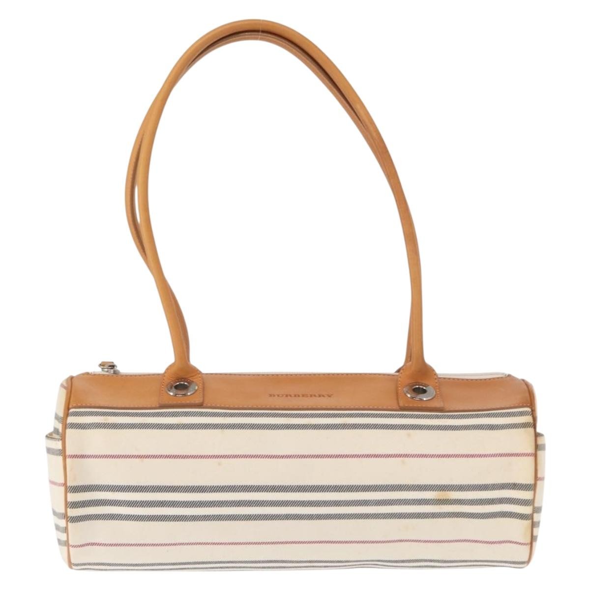 Burberry Vintage Handbag Canvas, BEIGE, CANVAS, Handbag