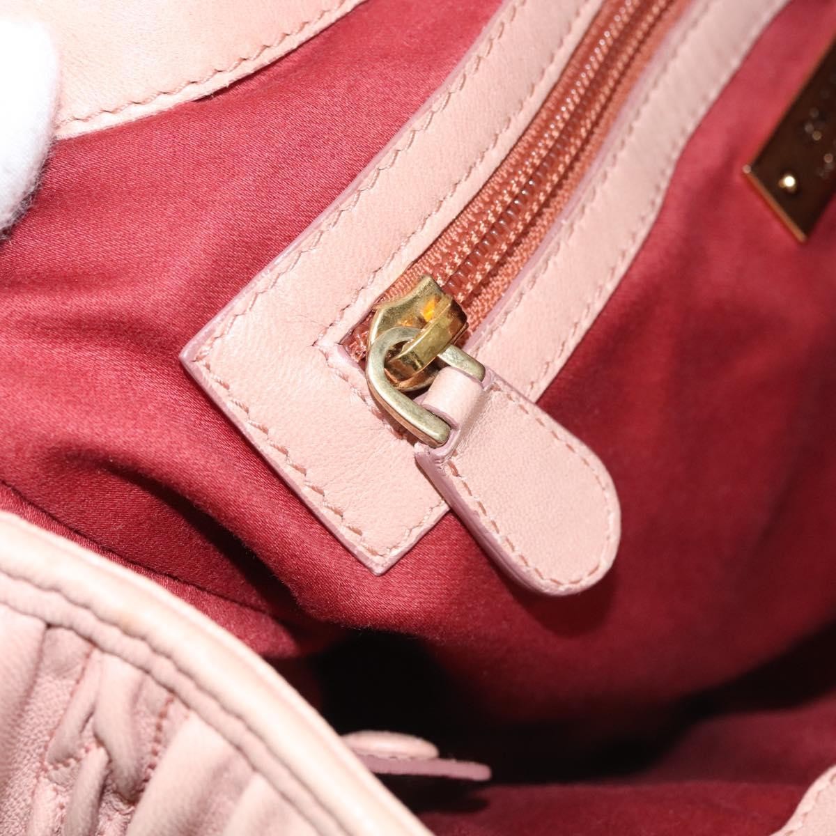 Bally Vintage Handbag Quilted Leather, PINK, LEATHER, Handbag