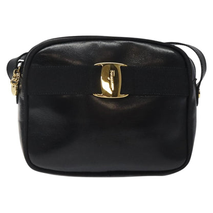 Salvatore Ferragamo Vara Bow camera Shoulder Bag Leather, Black, Leather, Shoulder Bag