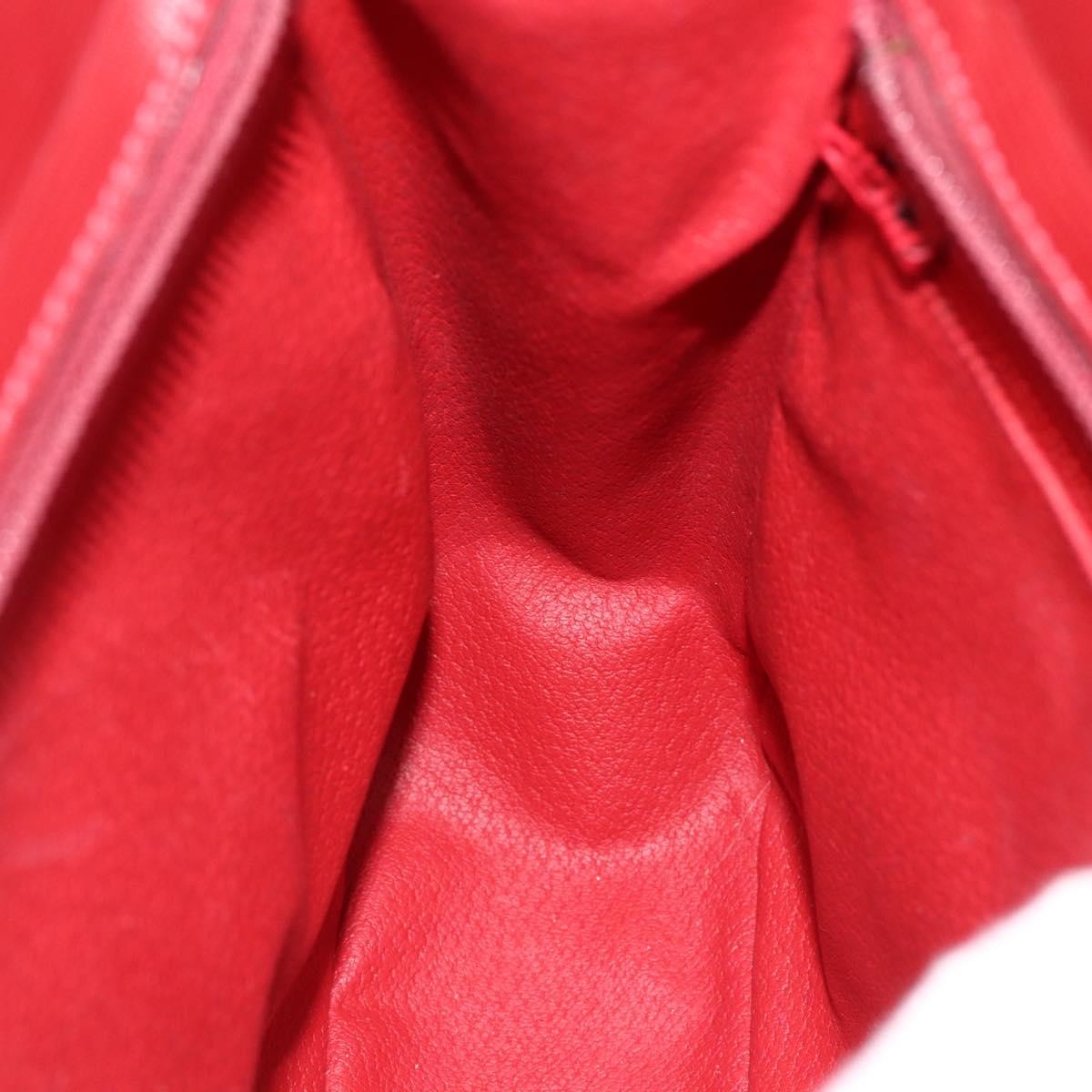 Celine Circle logo Leather, Burgundy, Leather, Tote Bag