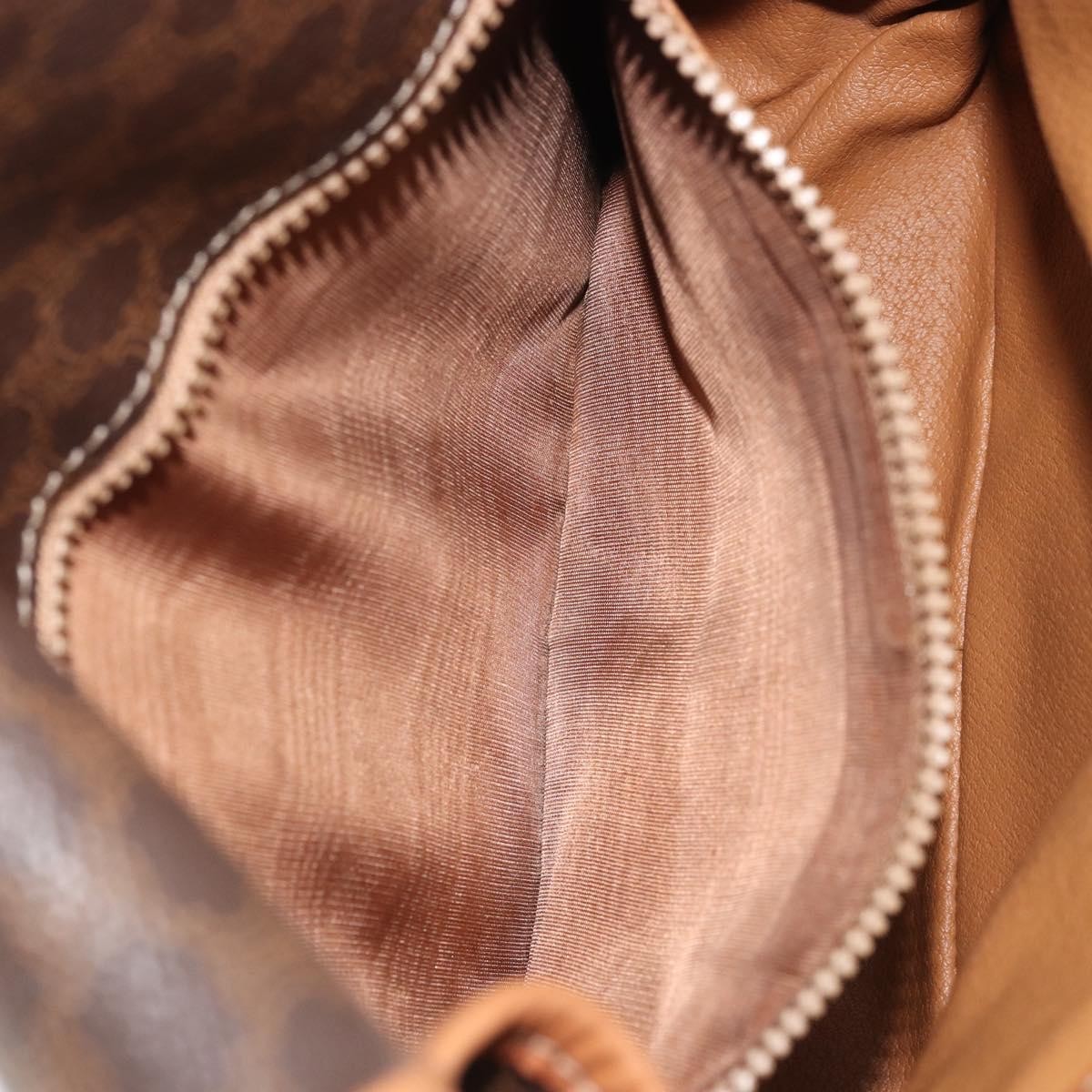 Celine Vintage Macadam Shoulder Bag Canvas and Leather, Brown, Canvas, Shoulder Bag