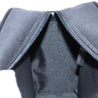 Versace Front Pocket Shoulder Bag Leather and Canvas, BLACK, CANVAS, Shoulder bag