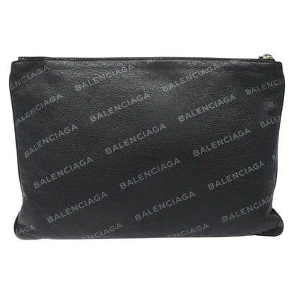 Balenciaga Explorer Pouch Leather, BLACK, LEATHER, Clutche & pouche