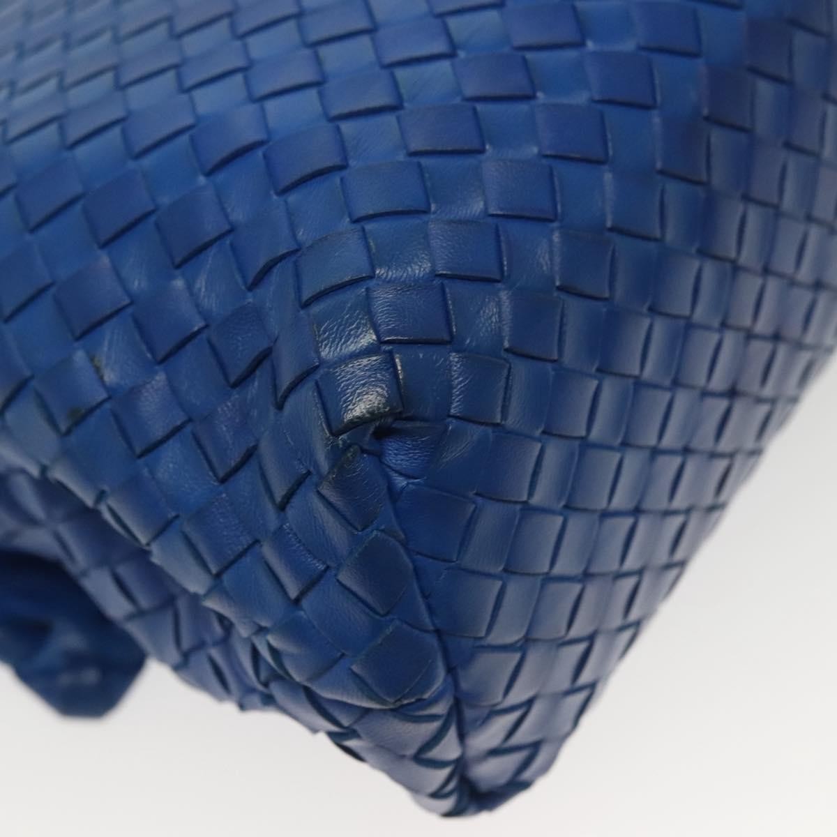 Bottega Veneta Olimpia Shoulder Bag Intrecciato Nappa, BLUE, LEATHER, Shoulder bag