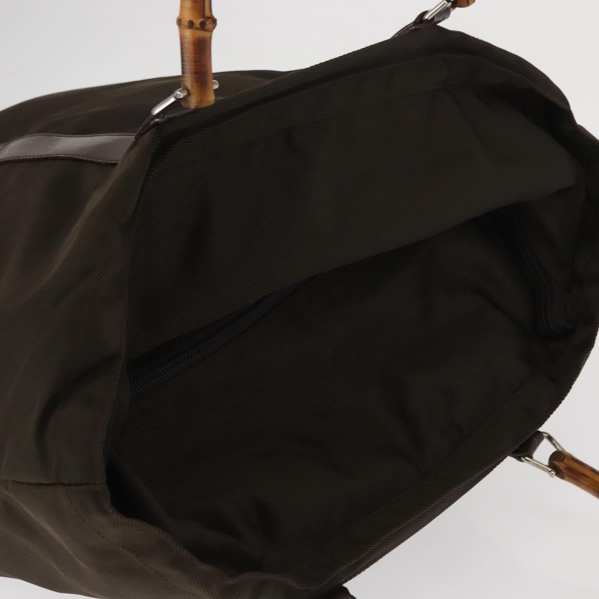 Gucci Bamboo tote bag Nylon, KHAKI, NYLON, Tote bag