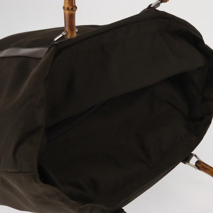 Gucci Bamboo tote bag Nylon, KHAKI, NYLON, Tote bag