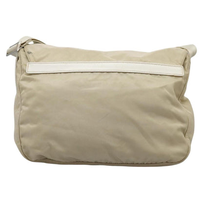 Prada Double Buckle Flap Messenger Bag Tessuto, BEIGE, NYLON, Shoulder bag