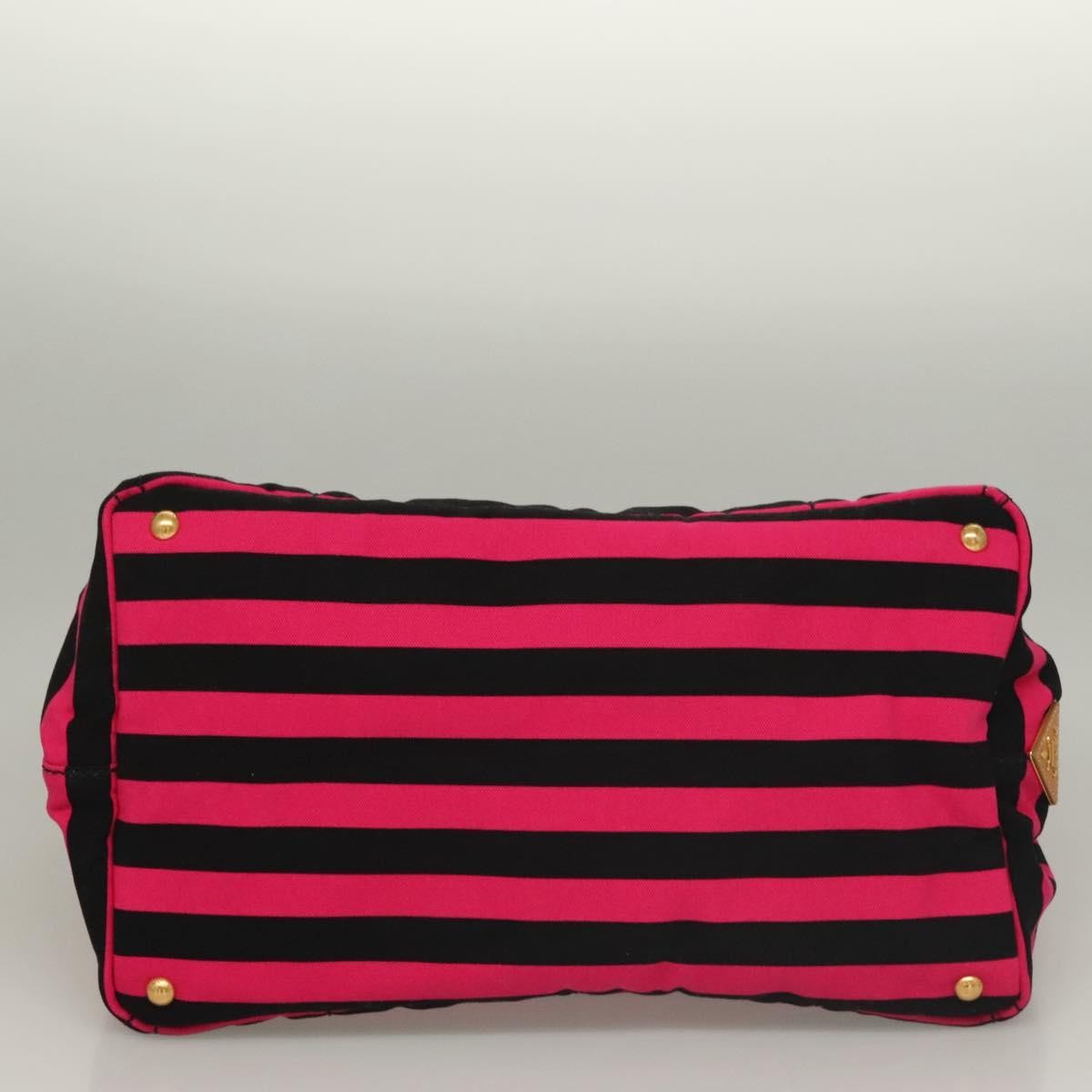 Prada Canapa Open Tote Canvas, BLACK, CANVAS, Tote bag