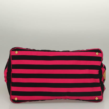 Prada Canapa Open Tote Canvas, BLACK, CANVAS, Tote bag