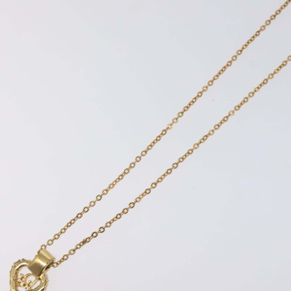 Christian Dior Logo Heart Pendant Necklace Metal, GOLD, METAL, Necklace