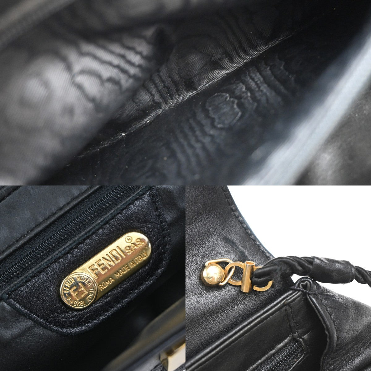 Fendi Vintage shoulderbag Leather, BLACK, LEATHER, Shoulder bag