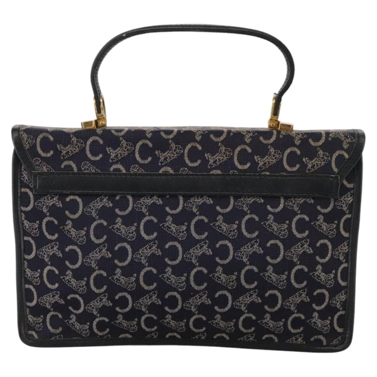 Celine C Sulky Handbag Canvas, NAVY, CANVAS, Handbag
