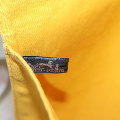 Hermes Vintage Clutch Canvas, YELLOW, CANVAS, Clutche & pouche