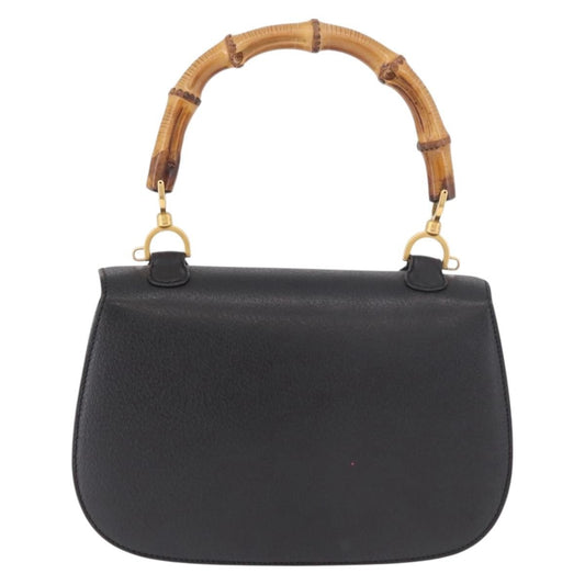 Gucci Bamboo 1947 Top Handle Bag Leather, Black, Leather, Handbag