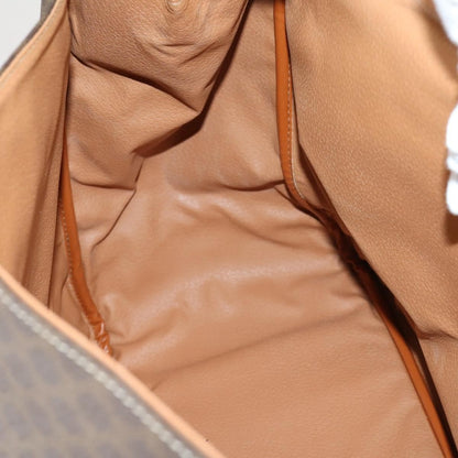 Celine Vintage Duffle Bag Macadam Coated Canvas, BROWN, PVC, Travel bag