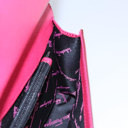 Salvatore Ferragamo Gancini Shoulder Bag Leather, PINK, LEATHER, Shoulder bag