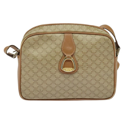 Celine Macadam Shoulder Bag PVC Leather, BEIGE, CANVAS, Shoulder bag