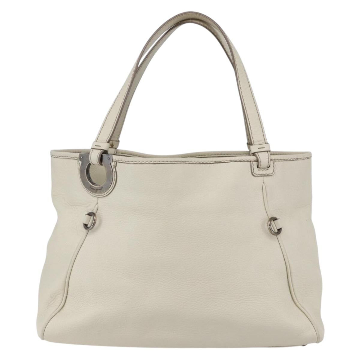 Salvatore Ferragamo Vintage Tote bag Leather, WHITE, LEATHER, Tote bag