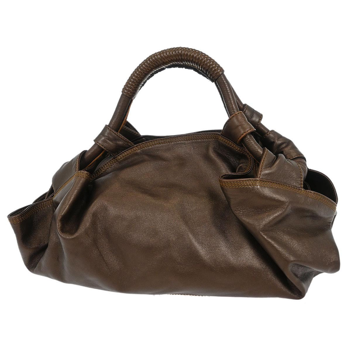 Loewe Anagram Logo Nappa Aire Hand Bag Leather, BROWN, LEATHER, Handbag