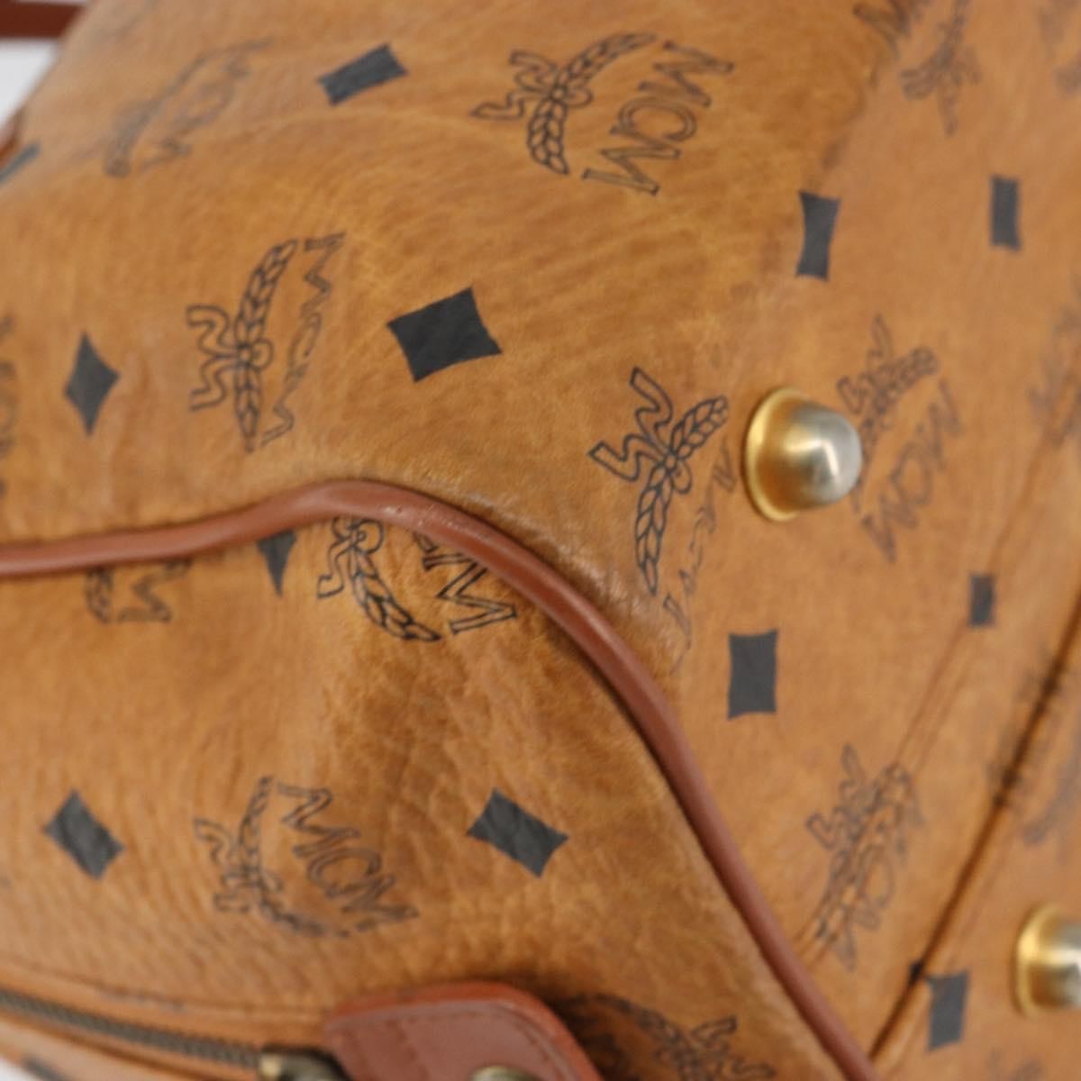 MCM Visetos Handbag Canvas and Leather, BROWN, CANVAS, Handbag