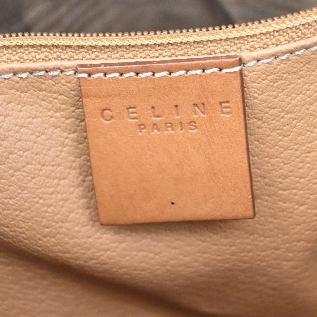 Celine Macadam Handbag Macadam with leather, BROWN, CANVAS, Handbag