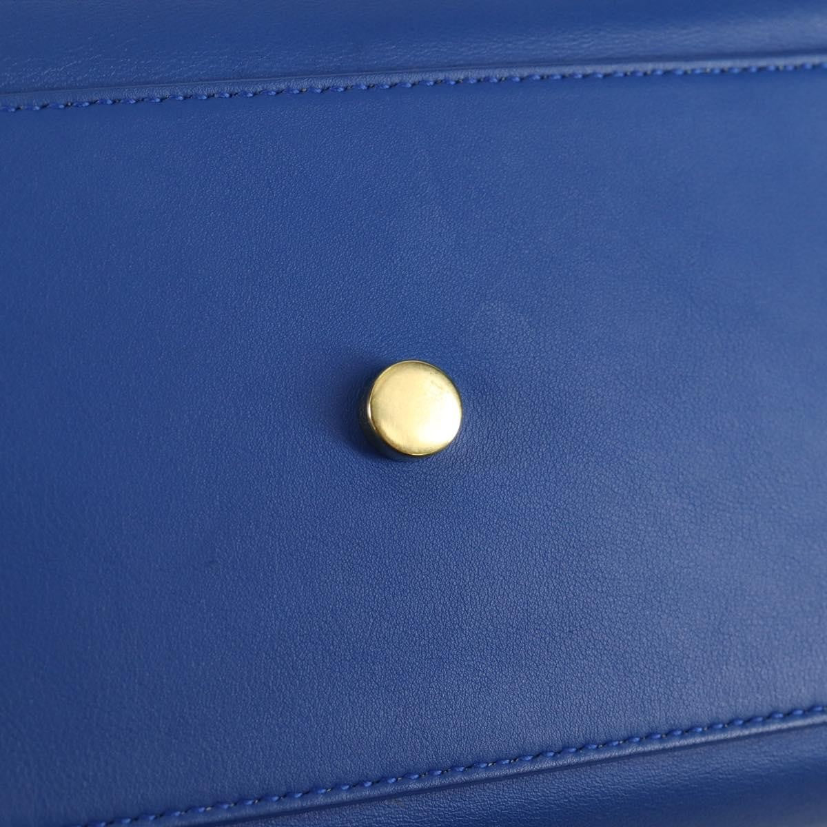 Saint Laurent Monogram Cabas Leather, BLUE, LEATHER, Handbag