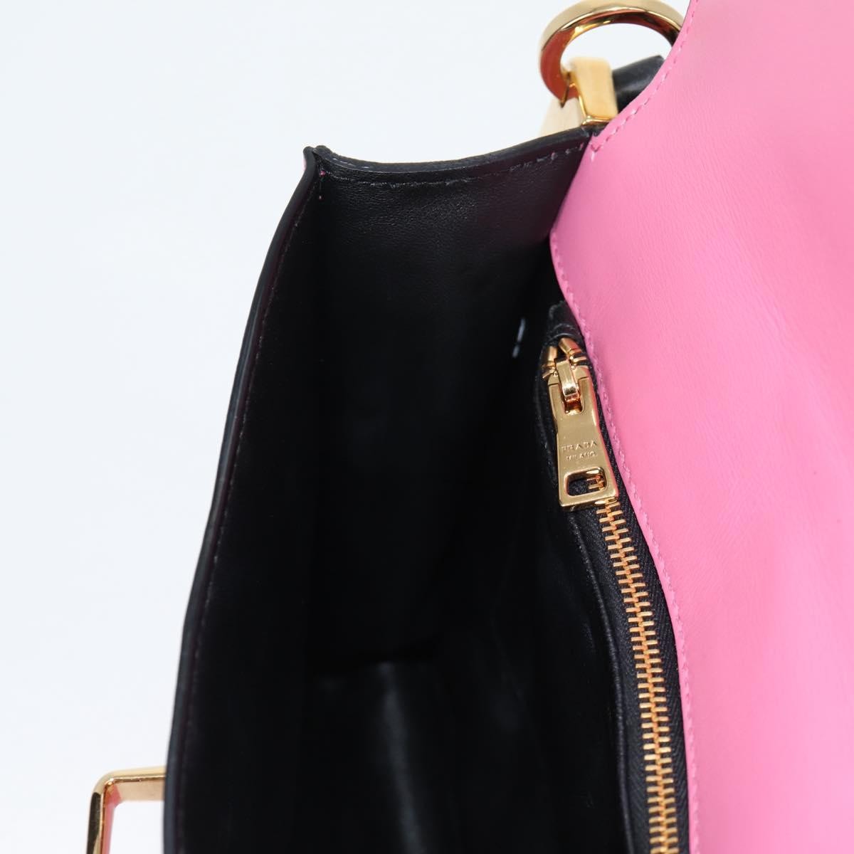 Prada Belle Top Handle Bag City Calf, PINK, LEATHER, Handbag