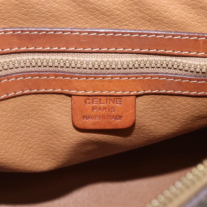 Celine Vintage Macadam Handbag Canvas and Leather, BROWN, CANVAS, Handbag