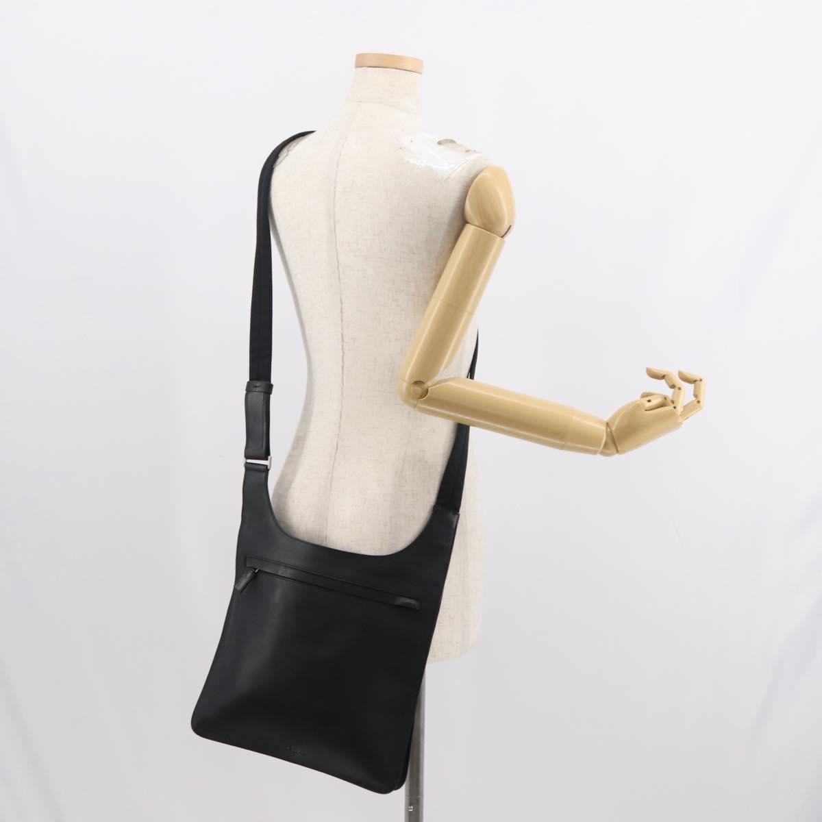 Prada Zip Messenger Bag Saffiano Leather, BLACK, LEATHER, Shoulder bag