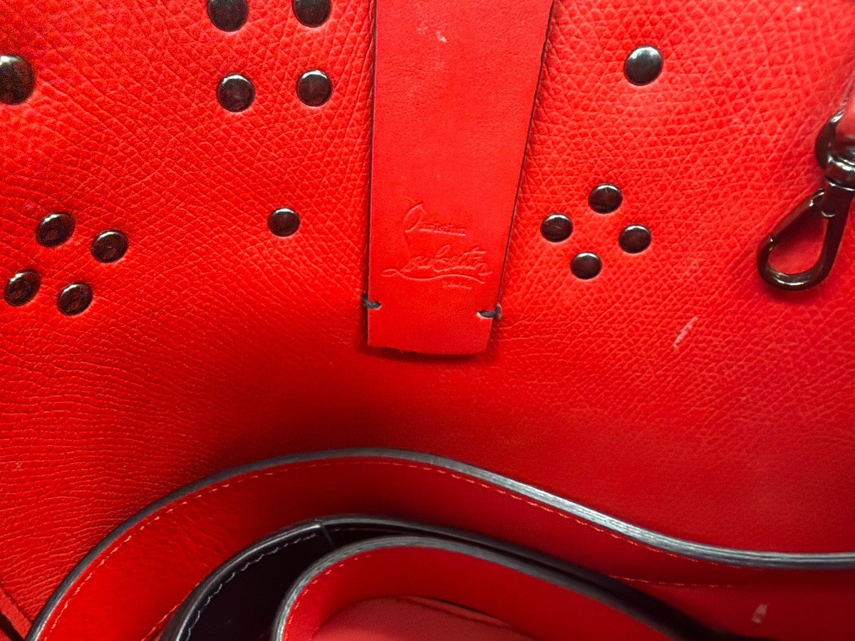 Christian Louboutin Cabata Empire Tote Studded Leather, BLACK, LEATHER, Handbag