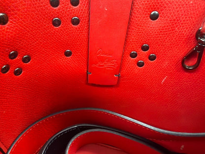 Christian Louboutin Cabata Empire Tote Studded Leather, BLACK, LEATHER, Handbag