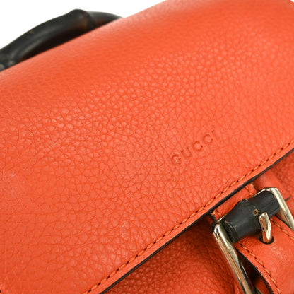 Gucci Bamboo Tassel Backpack Leather, ORANGE, LEATHER, Backpack
