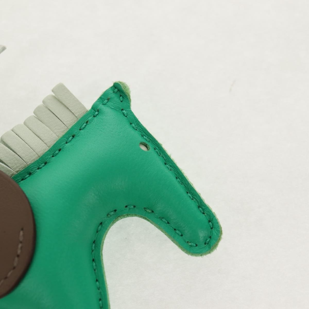 Hermes Pegase Rodeo Bag Charm Leather, GREEN, LEATHER, Charms and Keychains