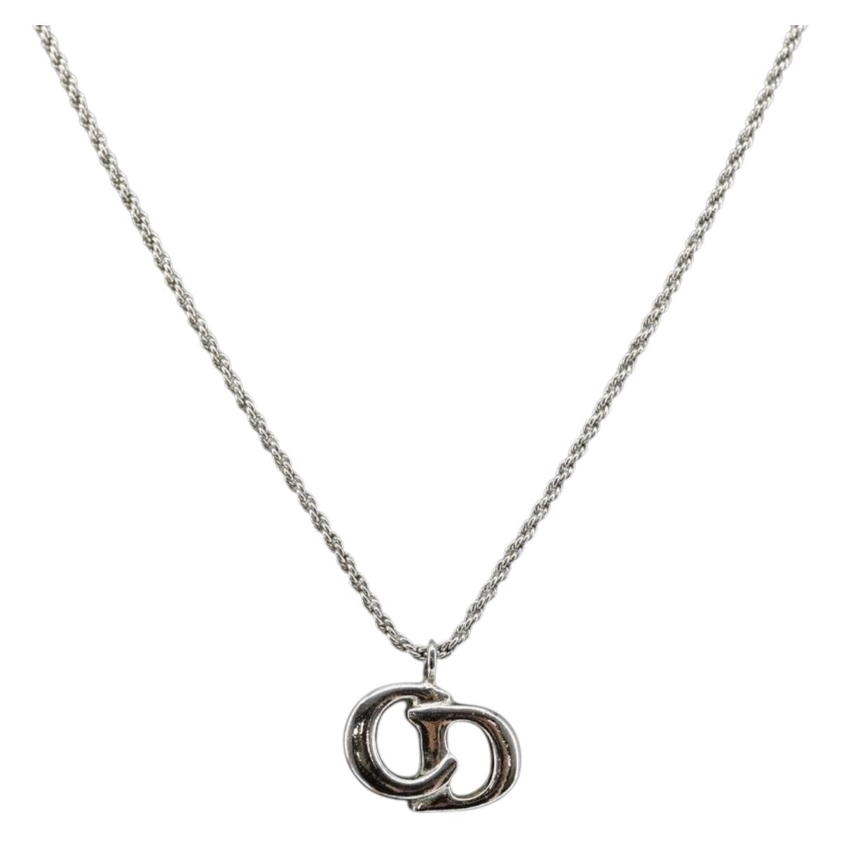 Christian Dior CD Logo necklace Metal, SILVER, METAL, Necklace
